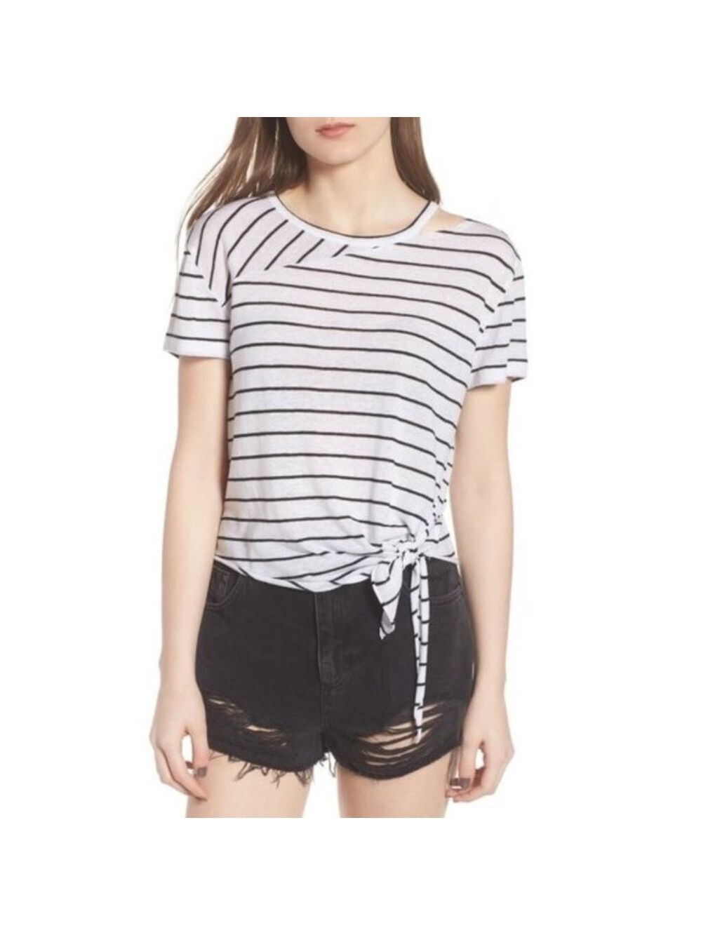 BP. Splice Neck Tie Hem Tee